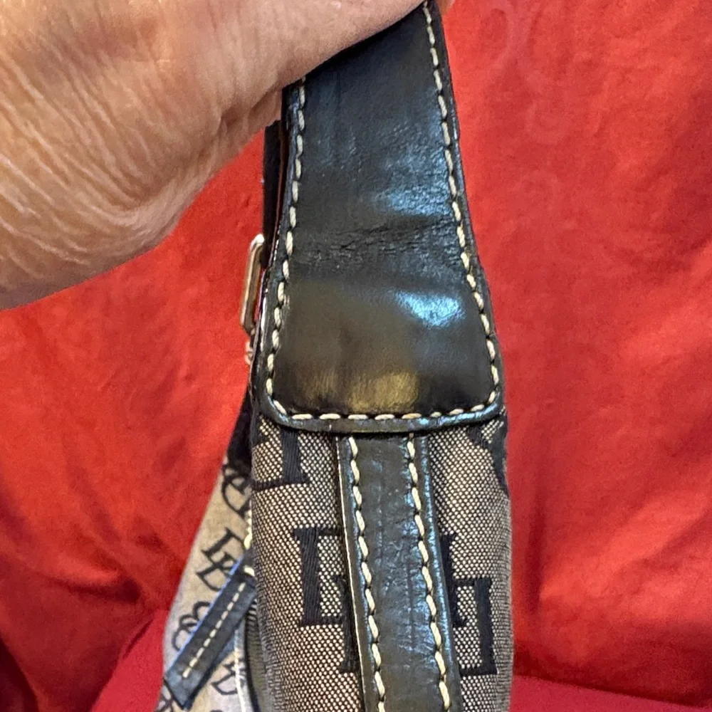 Dooney & Bourke Tan and Black Logo Hobo Bag
